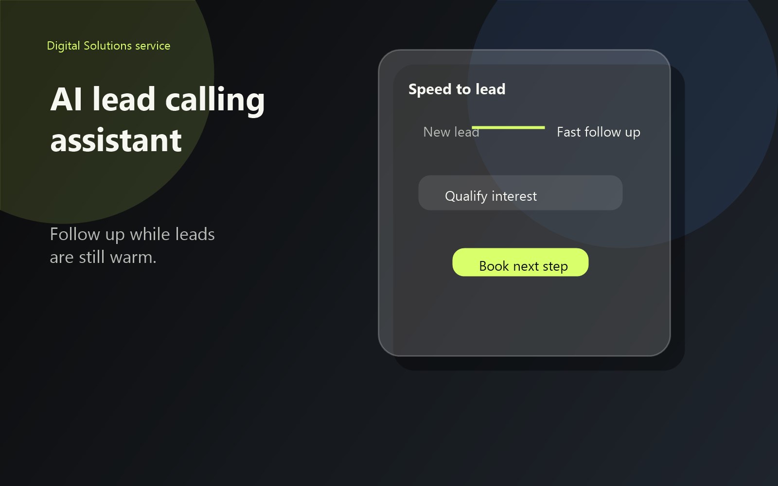 AI lead calling assistant following up with a new lead and booking the next step