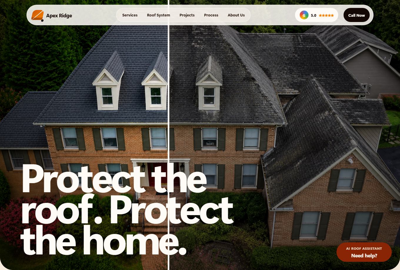 Apex Ridge roofing website preview